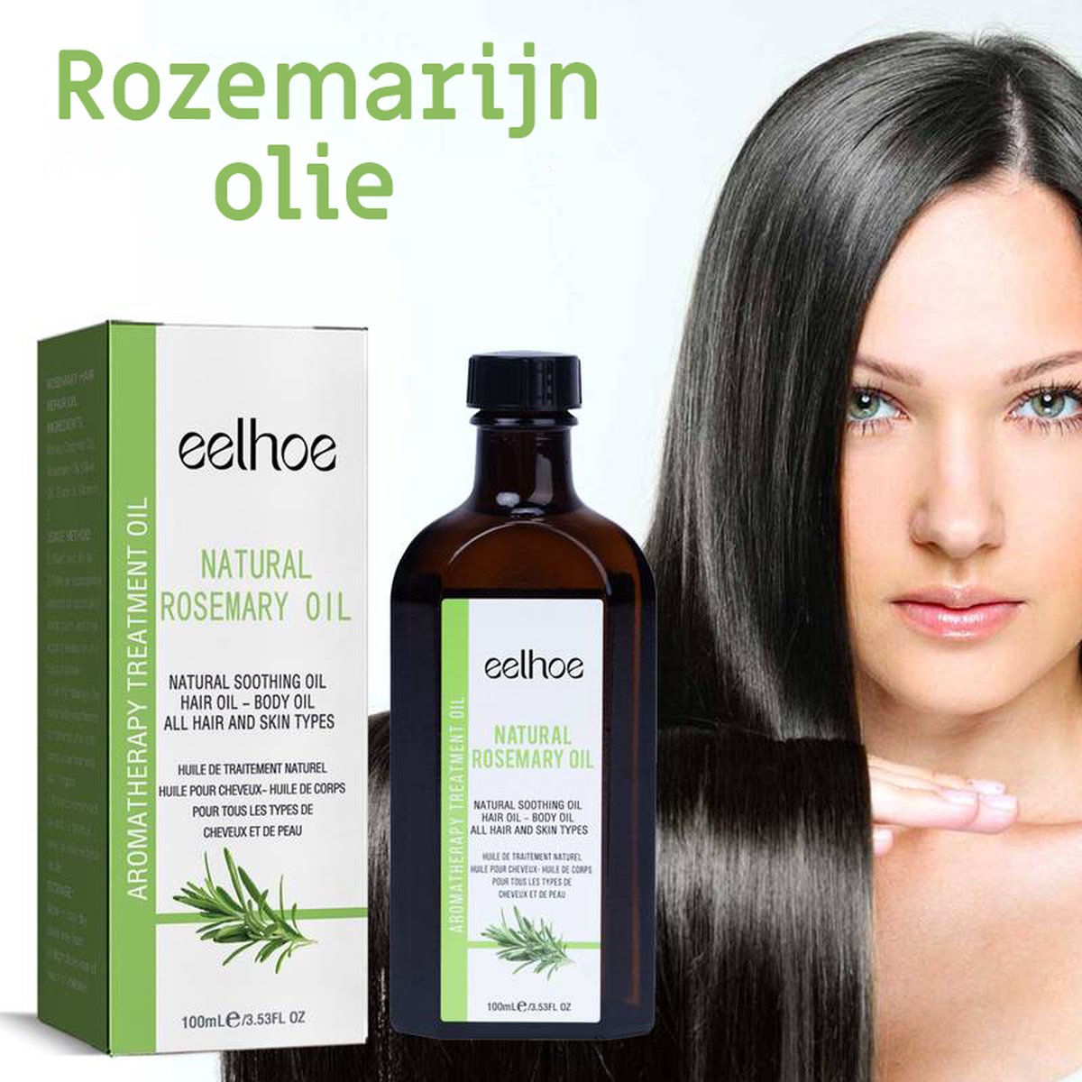 EELHOE Rozemarijn Haarolie - 100mL - Rosemary Oil - Voeding Hoofdhuid - Stimuleert Haar - Haargroei Haarverzorgingsolie Rosemary Hair Oil - Nourishment Scalp