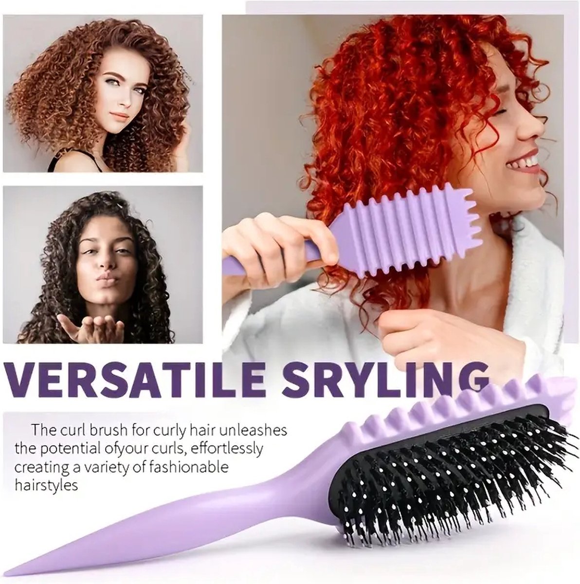 Curl Brush - Define Styling Brush - Haarborstel - Curly Girl - CG proof - Definiërende borstel - Detangler