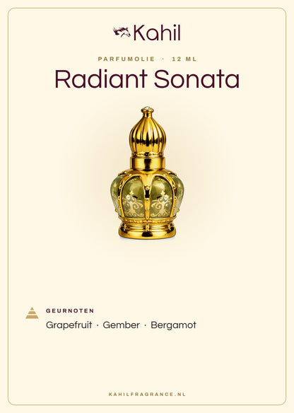 Duftnoten von Kahil Radiant Sonata Parfümöl 12 ml: Grapefruit, Ingwer, Bergamotte